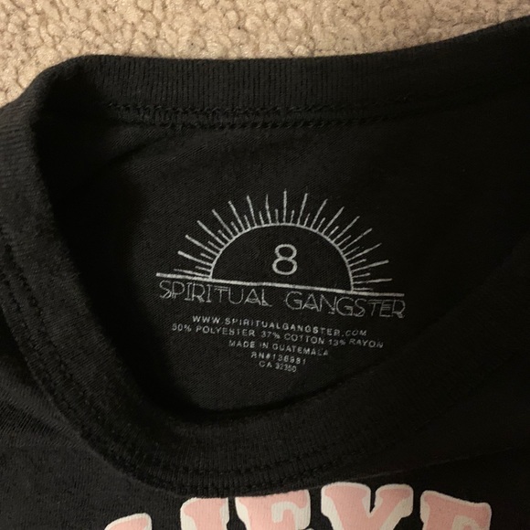 Girls Spiritual Gangster black Tee - Picture 4 of 4